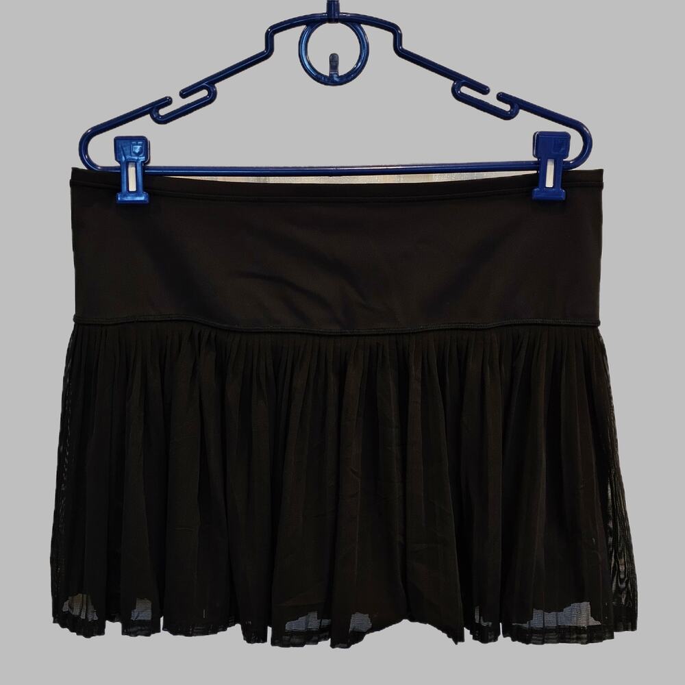 Athleta A-Game Mesh Skort Pleated Black Tennis Gym Athletic Womens Size L